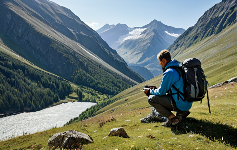 등산용 방수 지퍼백 추천 - **
"A professional hiker, fully clothed in appropriate outdoor gear, checking the waterproof seal o...