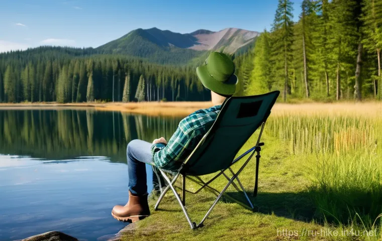 등산용 접이식 의자 추천 - **"Ultra-Lightweight Ergonomic Hiking Chair in Mountain Landscape"**
    An adventurous young woman,...