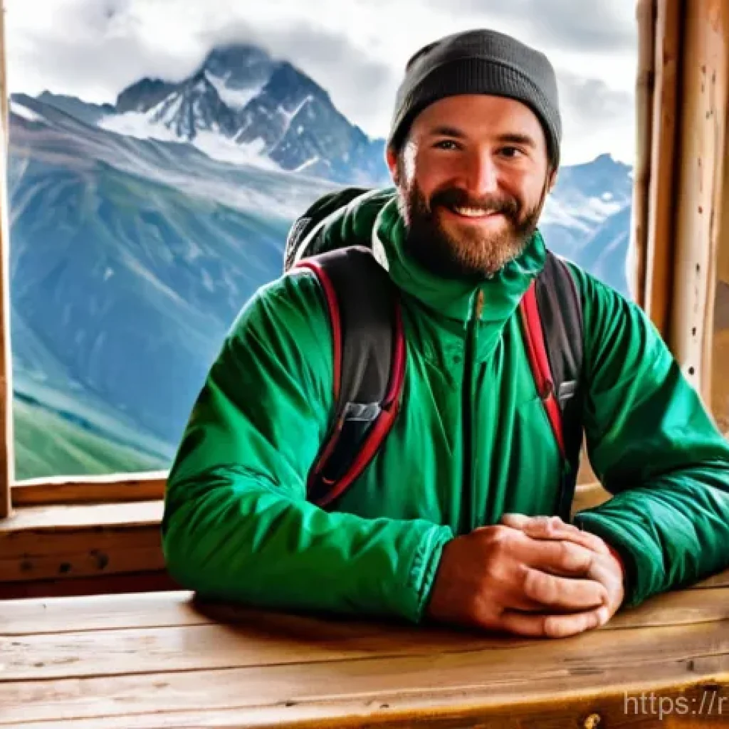 등산 중 근육 경련 대처법 - **A Hiker's Essential Gear Check in a Mountain Hut**
    A highly detailed, realistic photograph of ...