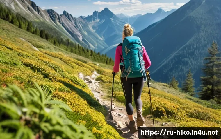 등산 전후 체력 관리 요령 - **"A fit Caucasian woman in her early 30s, wearing comfortable and modest hiking gear (technical t-s...