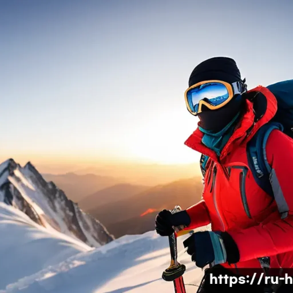 등산 장갑 추천 제품 - **Winter Mountain Ascent with Technical Gloves:** A female hiker, dressed in a full set of insulated...