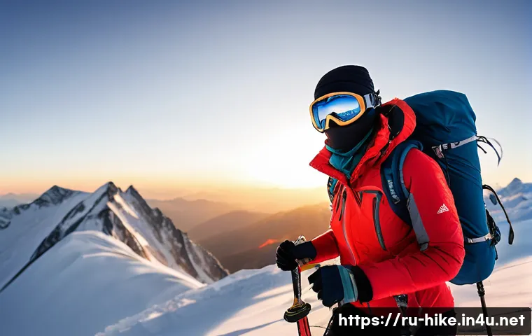 등산 장갑 추천 제품 - **Winter Mountain Ascent with Technical Gloves:** A female hiker, dressed in a full set of insulated...